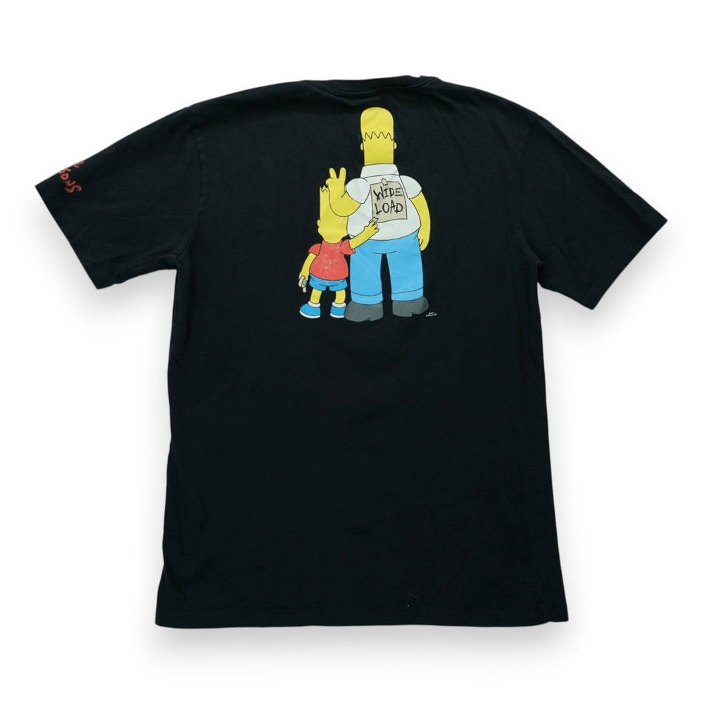 ZARA Simpsons Homer and Bart T-shirt Size Small ~ Black ~ Short Sleeve